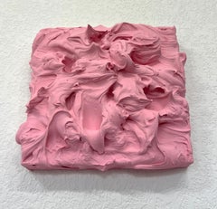 Persian Rose Excess (thick impasto painting square monochrome pop cake design)