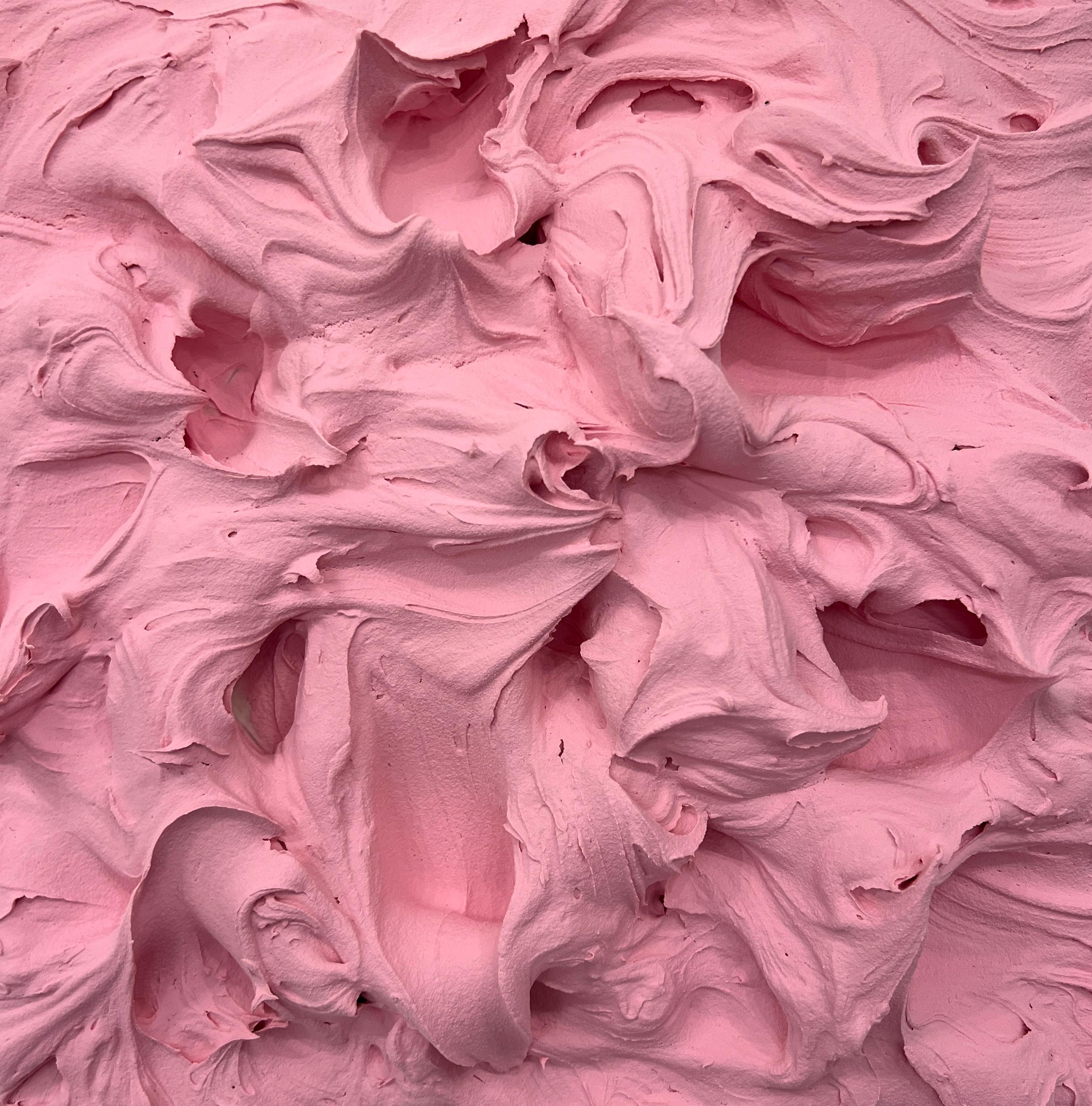 Eccesso di rosa persiana (pittura a impasto spesso con design monocromatico quadrato per pop cake) in vendita 1