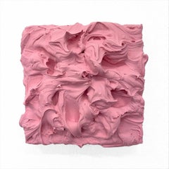 Persian Rose Excess (thick impasto painting square monochrome pop cake design)