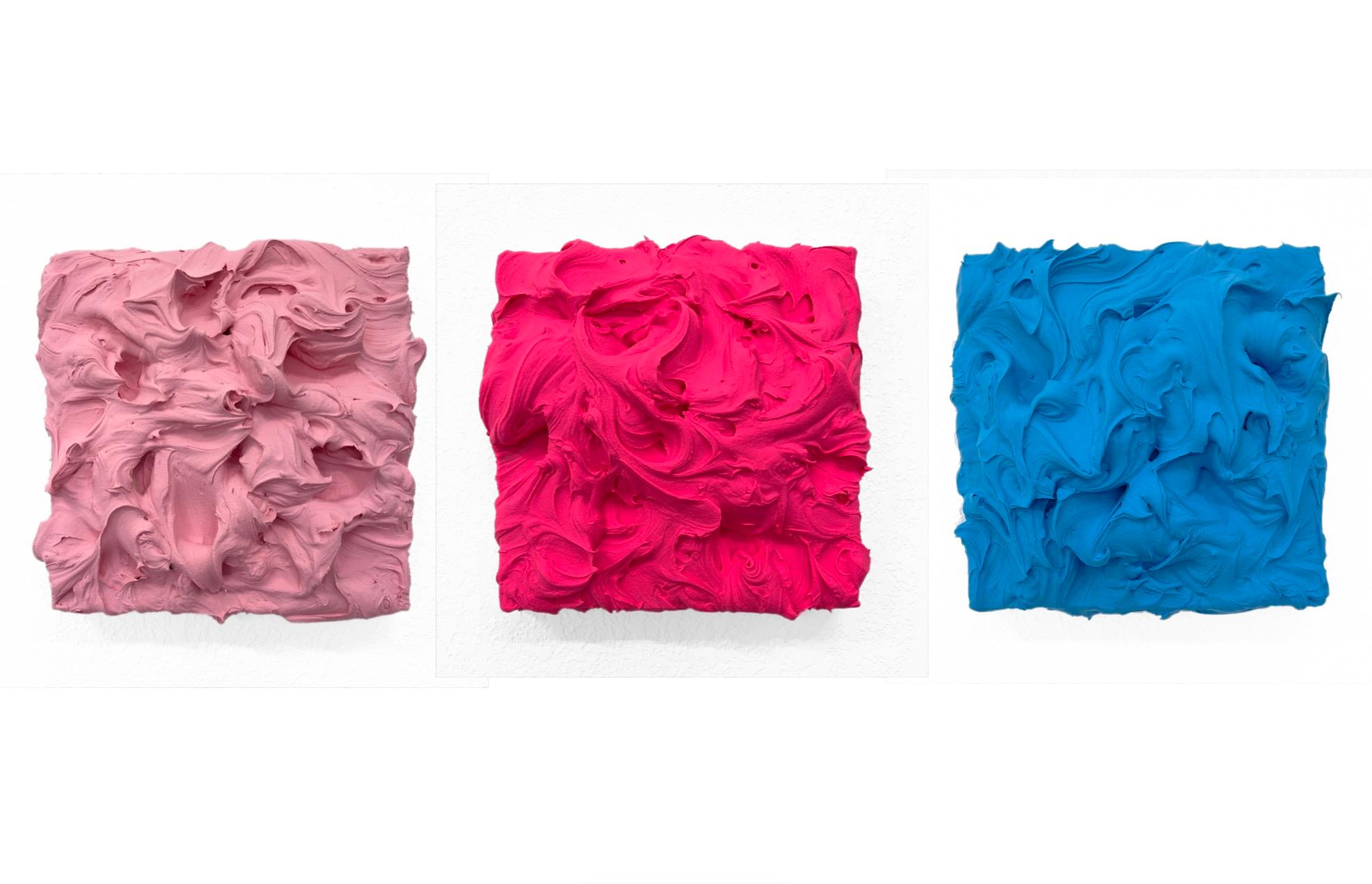 Combinación de Rosa Persa, Rosa Caliente y Exceso de Manganeso (pintura vibrante de textura gruesa)