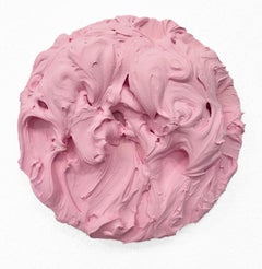 Pink Frosting Excess (thick pink impasto painting square monochrome pop design)