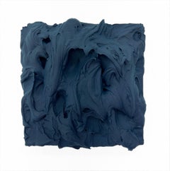 Eccesso di blu di Prussia (pittura a impasto spesso con disegno monocromatico quadrato di pop cake)