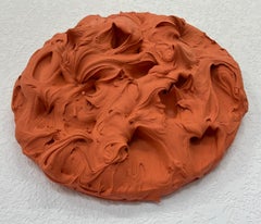 Pumpkin Spice Excess (thick pink impasto painting square monochrome pop design)