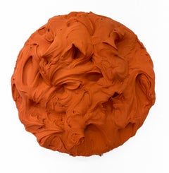 Pumpkin Spice Excess (thick pink impasto painting square monochrome pop design)
