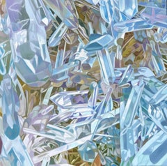 Quarz Musik (Pastelle Kristalle realistische kostbare Mineralien Ölgemälde Leinwand)
