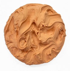 ROUND EXCESS TRIO (thick pumpkin pink frosting cantaloupe  impasto painting pop)