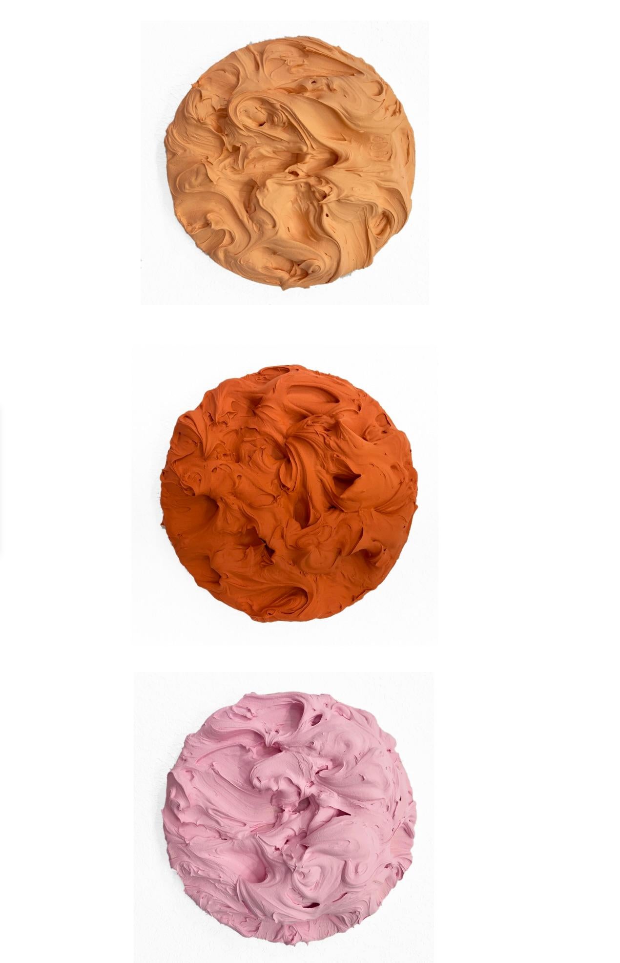 Trio di eccedenze (zucca densa, glassa rosa, cantalupo)  impasto pittura pop) in vendita 15