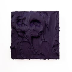 Royal Purple Excess (thick impasto painting monochrome pop art square design)