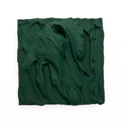 Sap Green Excess (impasto texture thick painting monochrome pop square design)