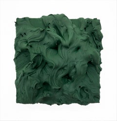 Sap Green Excess (thick impasto painting square monochrome pop cake design)
