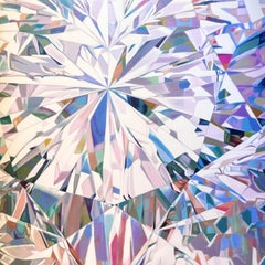 SHINE ON DIAMONDS ARE FOREVER (pastels, cristaux, peinture à l'huile réaliste sur toile)