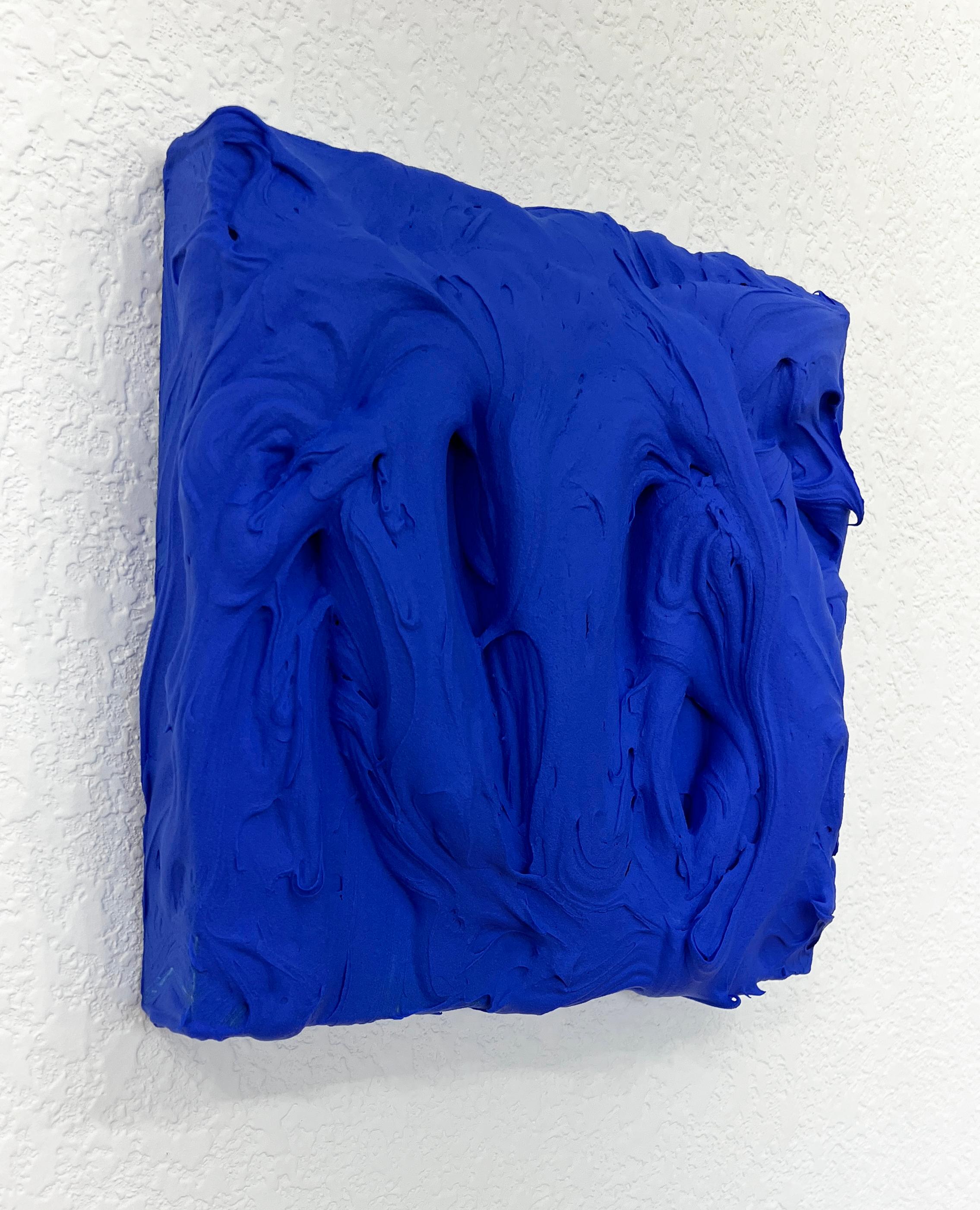 Ultra Blue Excess (thick impasto painting square monochrome pop cake design) 1