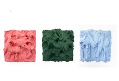 Rosa veneciano, Verde savia, Forget Me Not Trío de excesos (pintura vibrante de textura gruesa