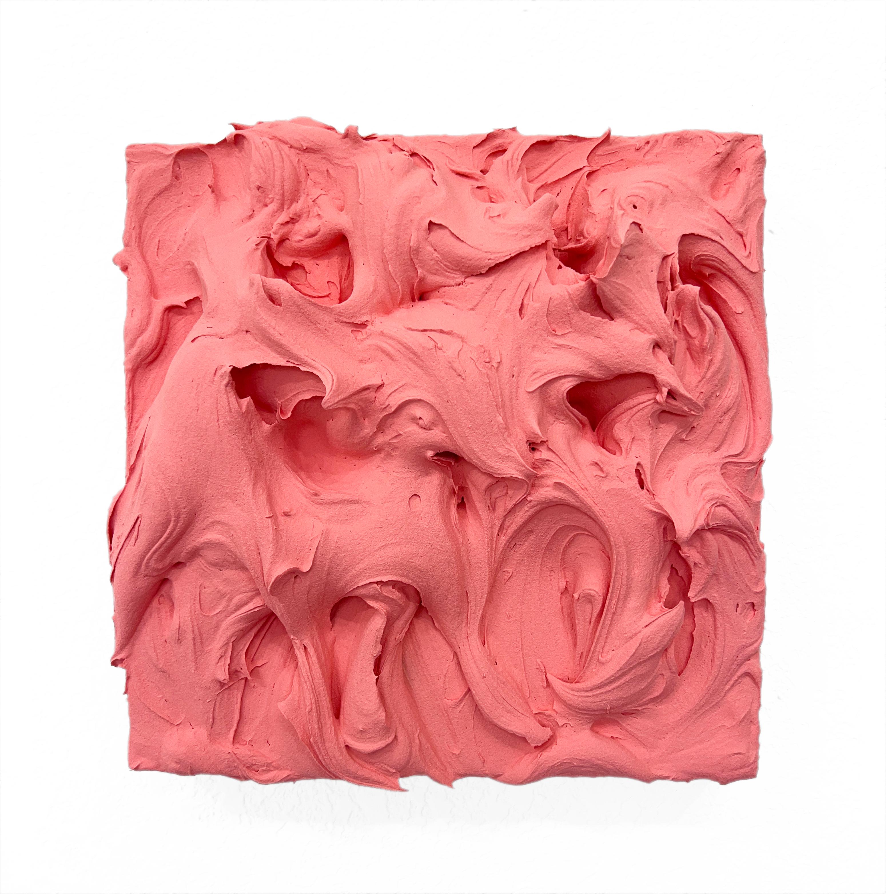 Venetien Rose Excess (thick impasto painting square monochrome pop design)