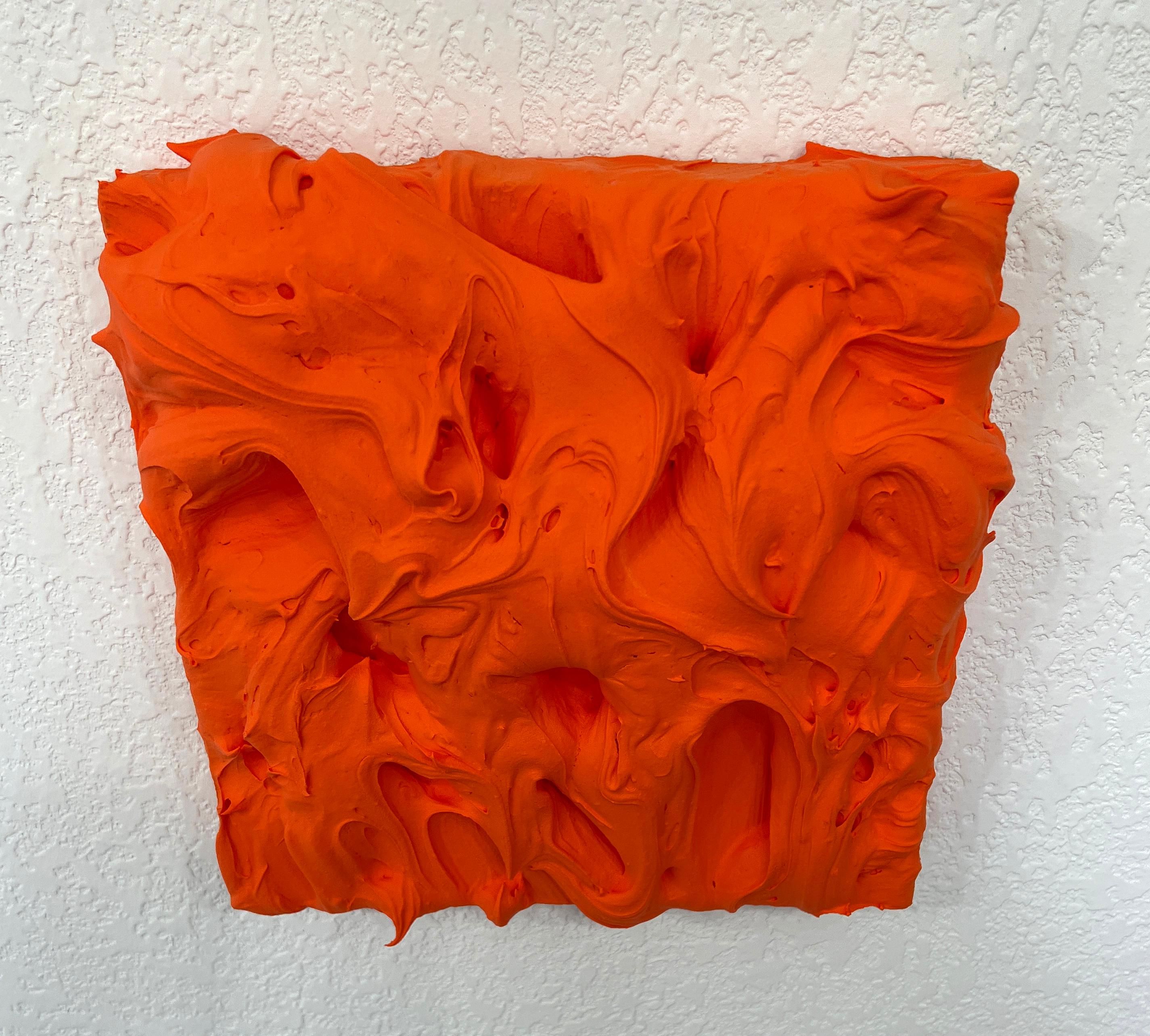 Exceso de bermellón (pintura roja gruesa empastada diseño pop monocromo cuadrado) en venta 2