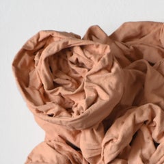 Flesh Rosettes (rose, pink wall sculpture, folds, fabric, contemporary design)