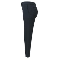 Chloé High-Waisted Wide-Leg Trousers in Navy Blue Acetate