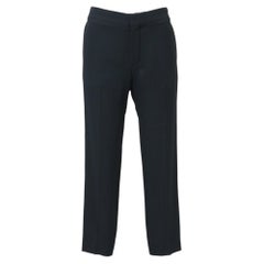 Chloé High-Waisted Wide-Leg Trousers in Navy Blue Acetate