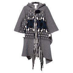 Chloe, Hooded poncho with ethnic print