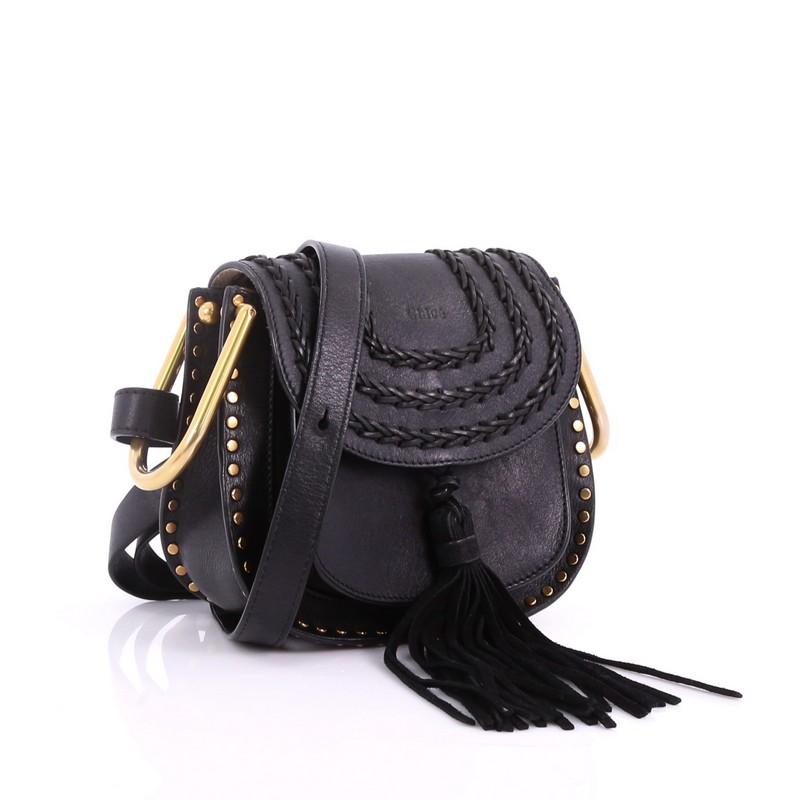 Black Chloe Hudson Handbag Whipstitch Leather Mini