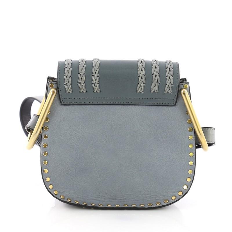Gray Chloe Hudson Handbag Whipstitch Leather Mini