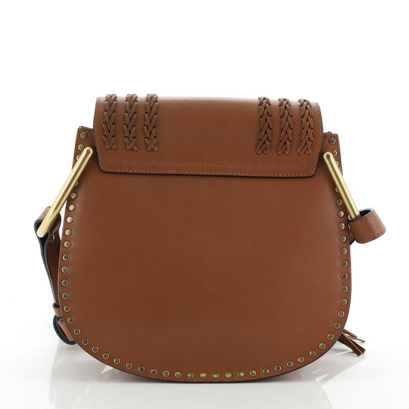 Brown  Chloe Hudson Handbag Whipstitch Leather Small