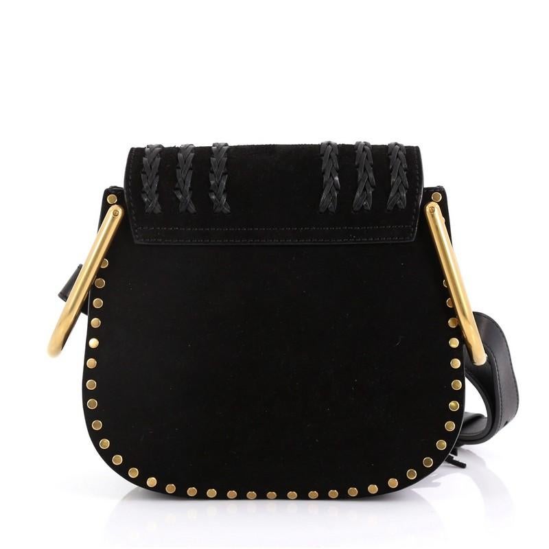 Black Chloe Hudson Handbag Whipstitch Suede Mini