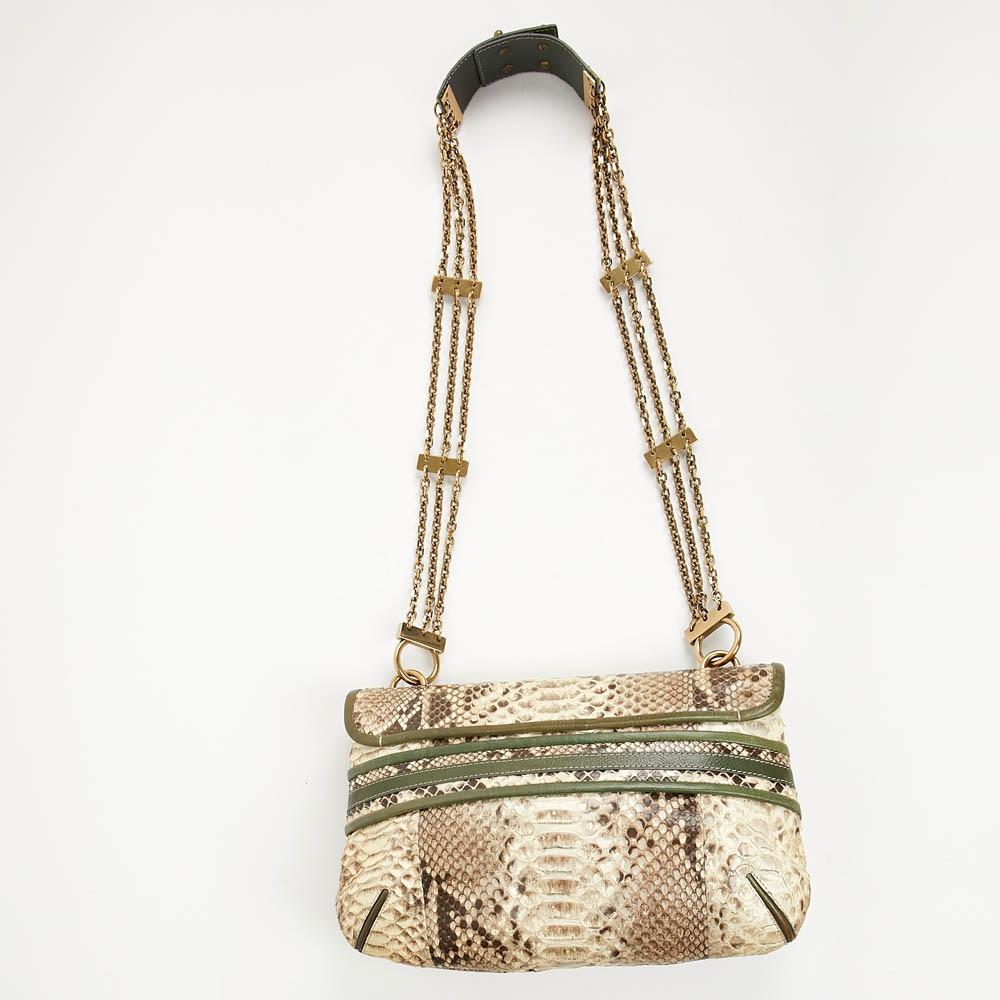 Beige Chloé Irina - Sac à bandoulière en python beige en vente