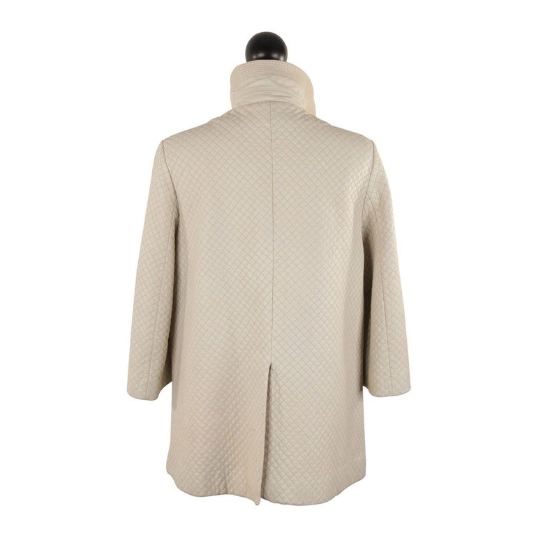 Chloe Ivory Quilted Leather Double Breasted Coat Jacket Szie 40 For ...