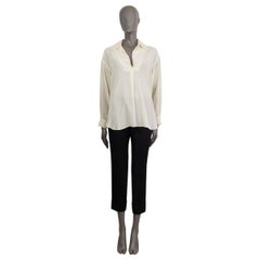 CHLOE ivory silk OVERSIZED WIDE COLLAR Blouse Shirt 38 S