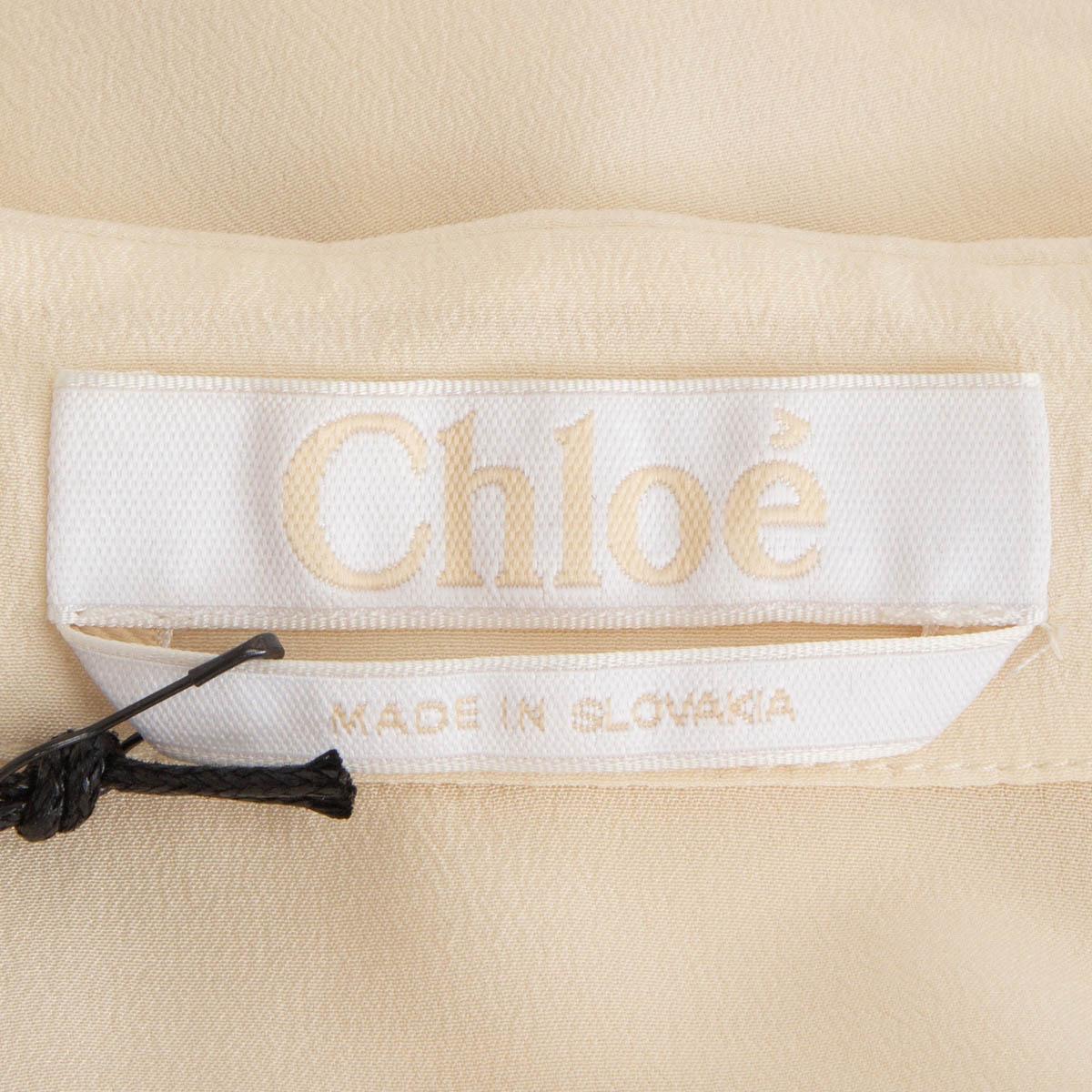 Women's CHLOE ivory silk OVERSIZED WIDE COLLAR Blouse Shirt 38 S For Sale