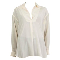 Chemisier Blouse Chloé en soie ivoire à col drapéVERSIfié 38 S
