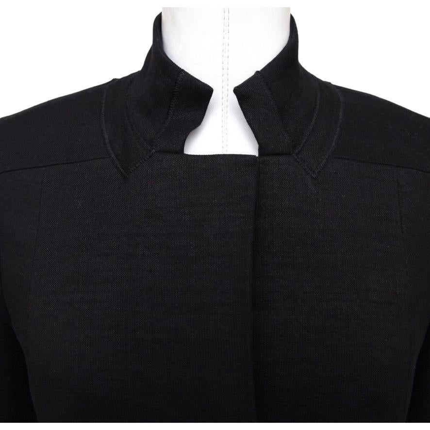 Women's CHLOE Jacket Coat Blazer Black Long Sleeve Linen Blend Bow SZ 36 Autumn 2006 For Sale
