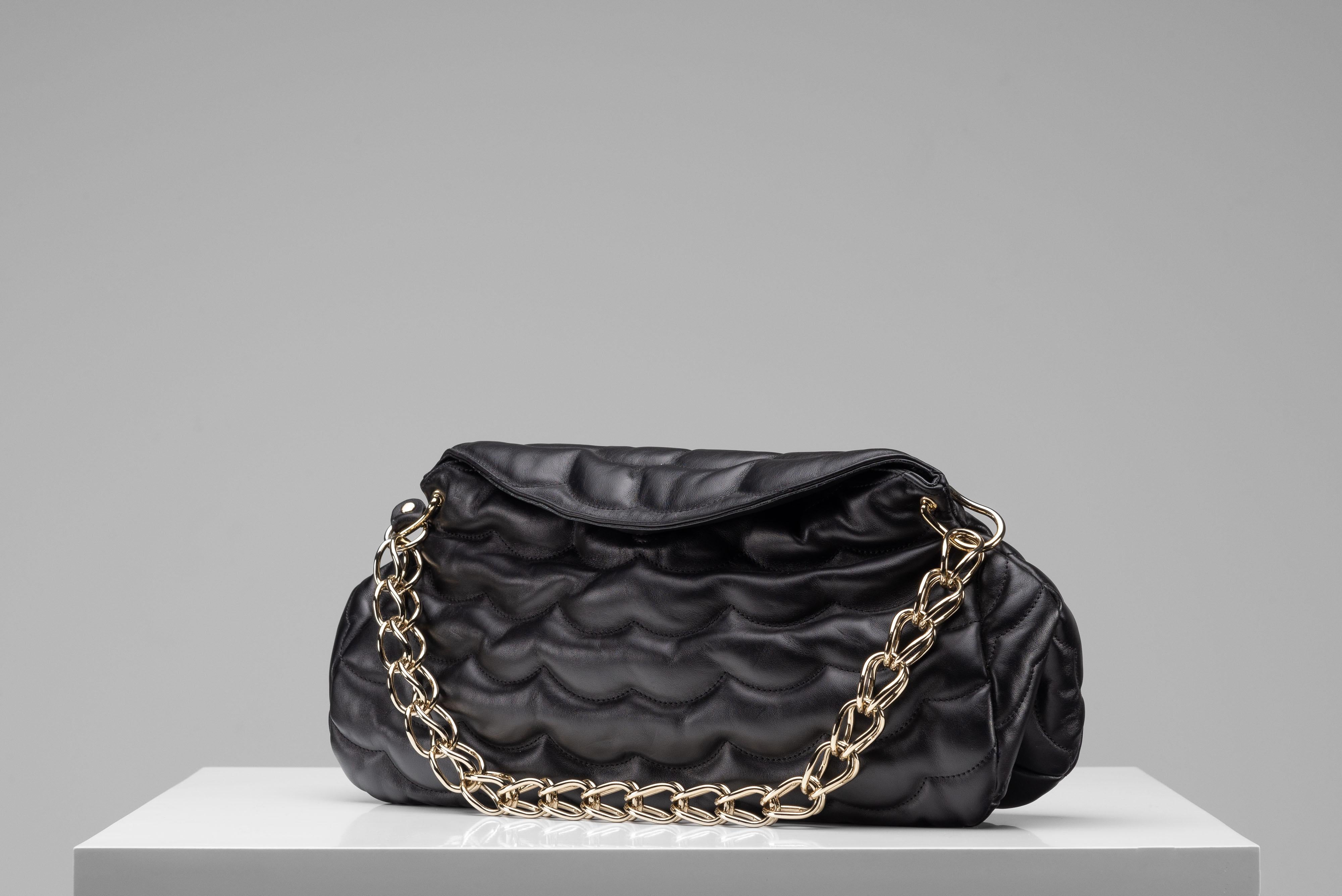 Women's or Men's Chloe Juana Black Chain Bag Quilted Leather Rare For Sale