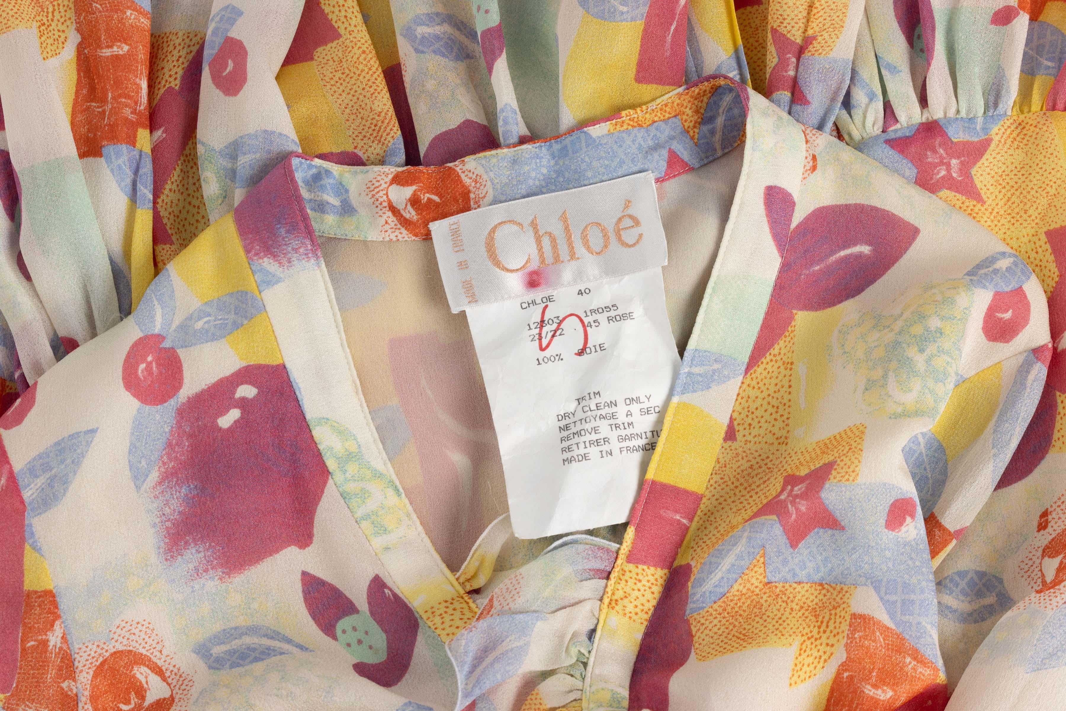 Chloe Karl Lagerfeld Floral Printed Silk Dress S/S 1993 Vogue Documented 7