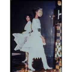 Chloe Karl Lagerfeld Ivory Silk Ebroidered  Dress, 1981