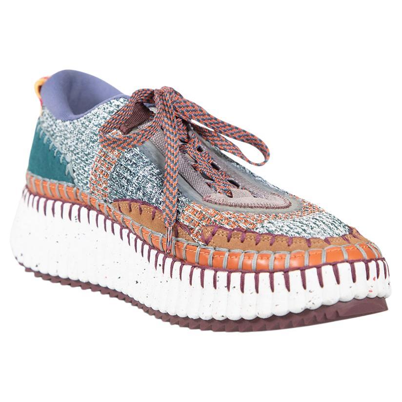 Chloé Knit Nama Chunky Trainers Size IT 41 For Sale