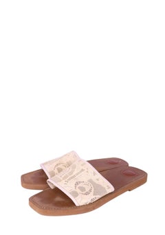 Chloé Lace Slide Sandals in Cream - EU 42
