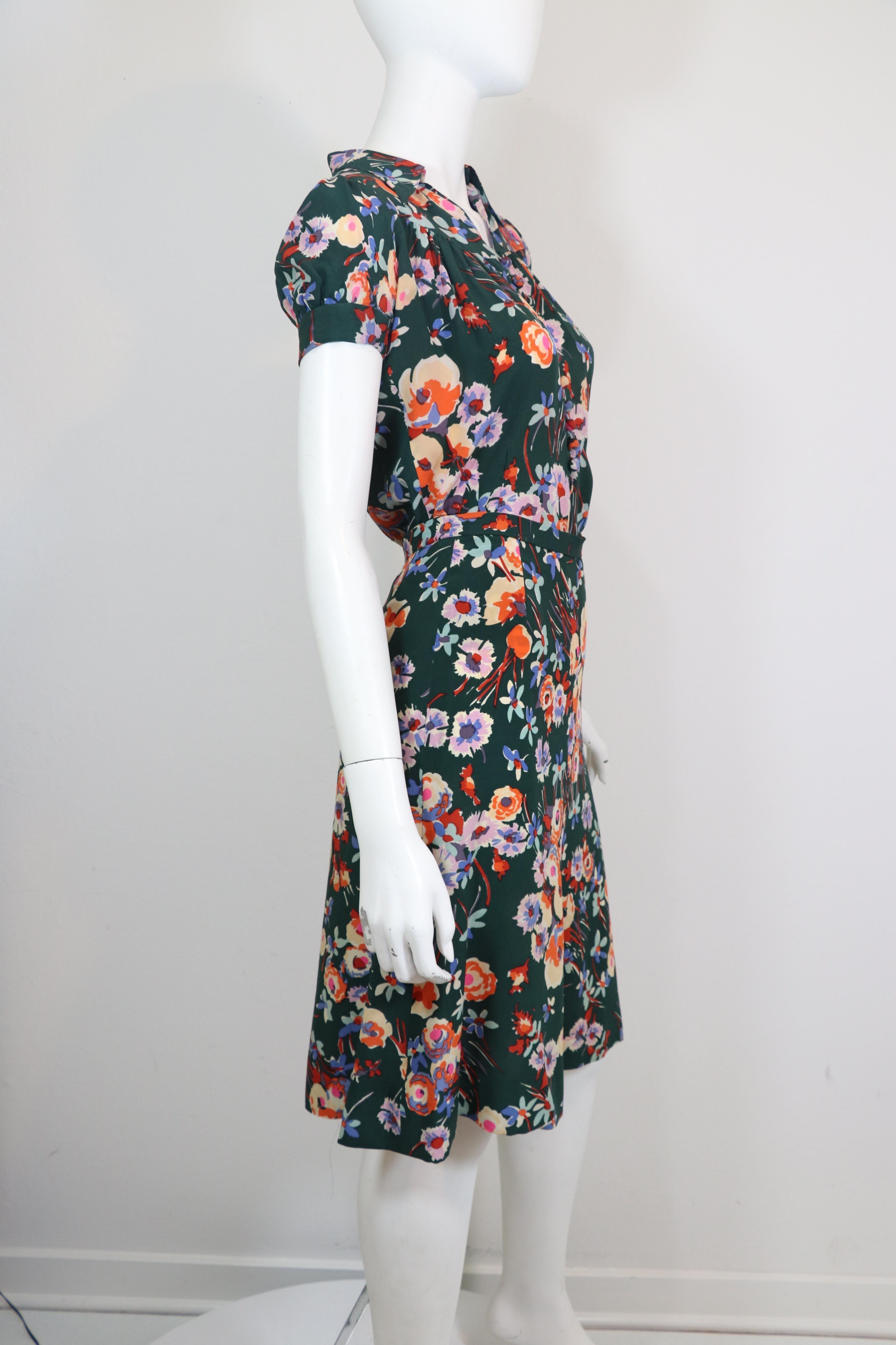 Chloe Lagerfeld Early 1970's Vintage Floral Print Skirt and Blouse 38 3