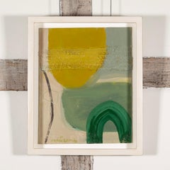 Green, Grey and Yellow - Contemporary Abstract Mixed Media on Board