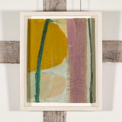 Pink and Yellow - Contemporary Abstract Mixed Media on Board