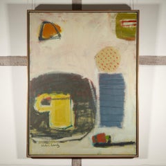 Autumn Collective - Contemporary Abstracted Still Life Oil Painting in White