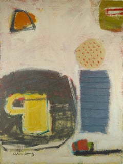 Autumn Collective - Contemporary Abstracted Still Life Oil Painting in White