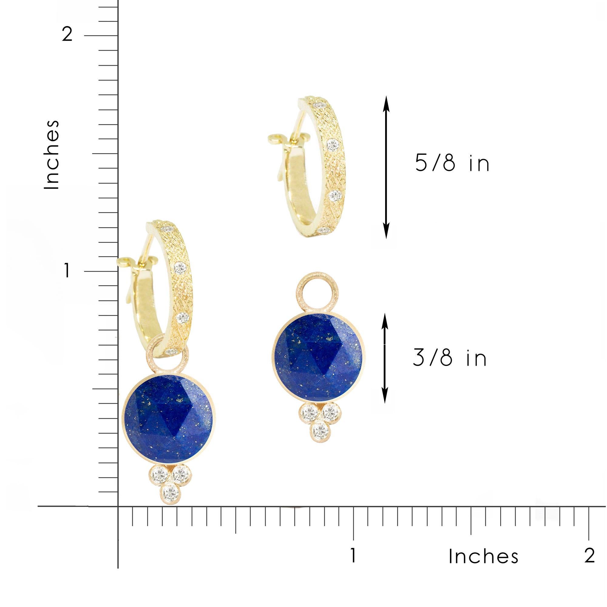Women's or Men's Chloe Lapis 18 Karat Gold Earrings For Sale