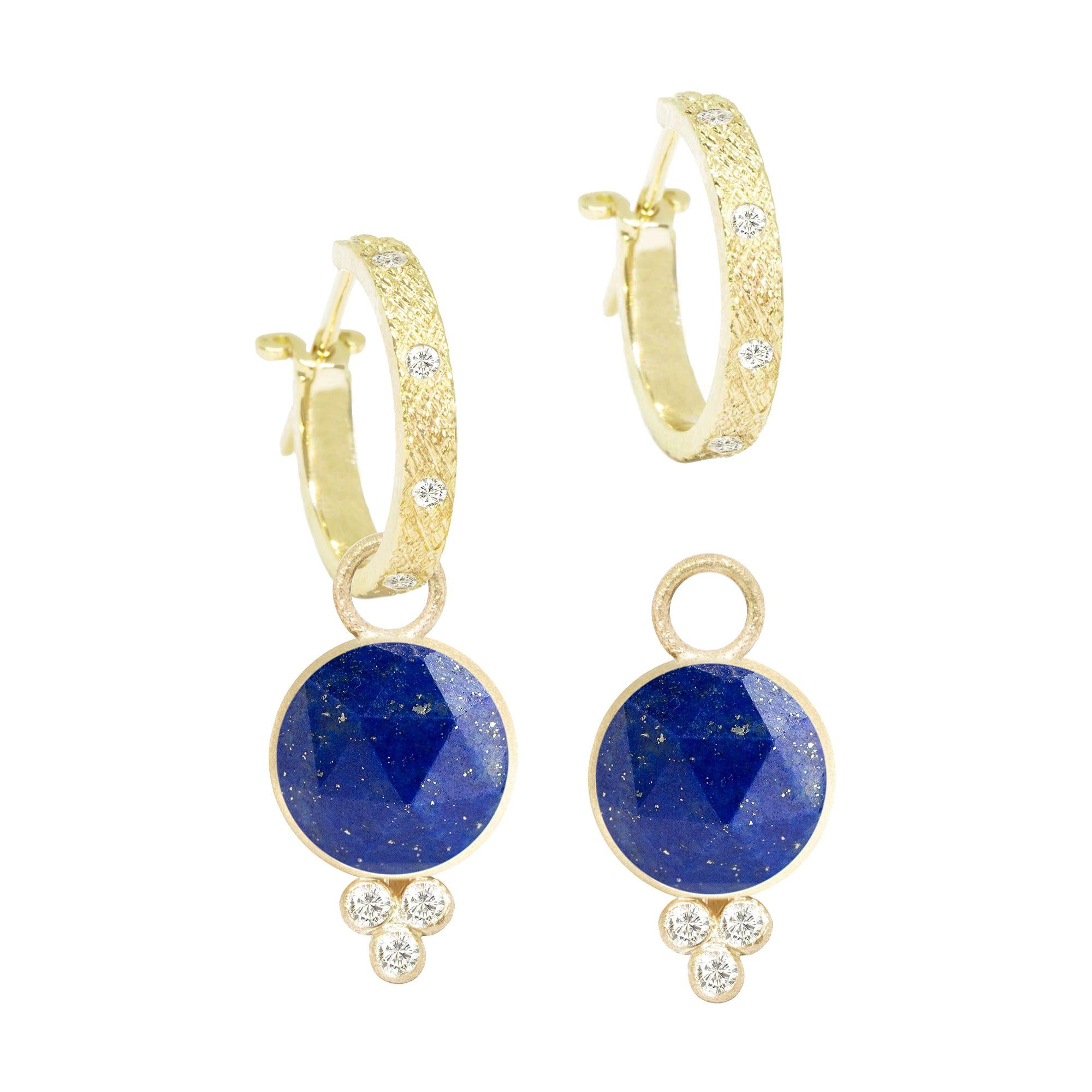 Chloé, boucles d'oreilles en or 18 carats et lapis