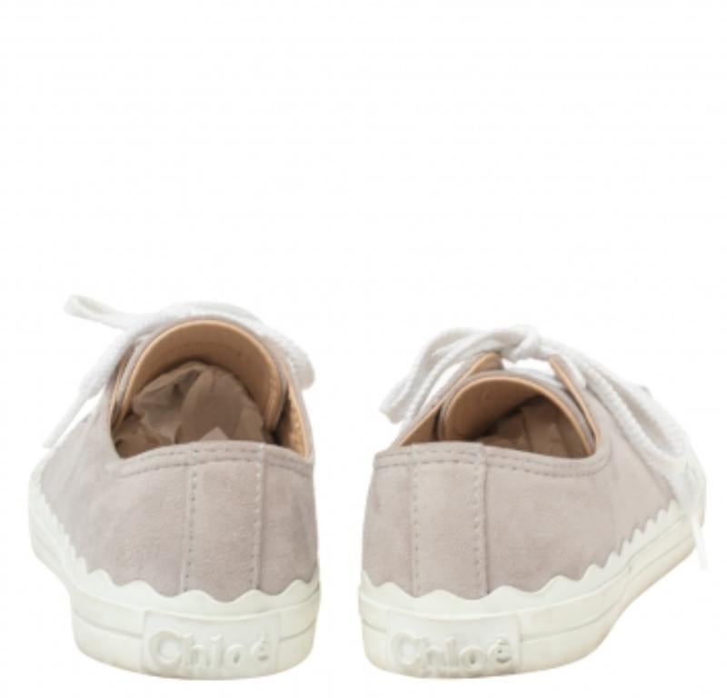 Chloe Lauren Grey Suede Low Top Sneakers Size 38 2