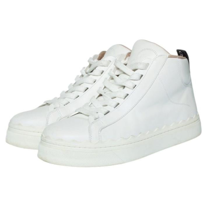 Chloe, Lauren high top trainers in white