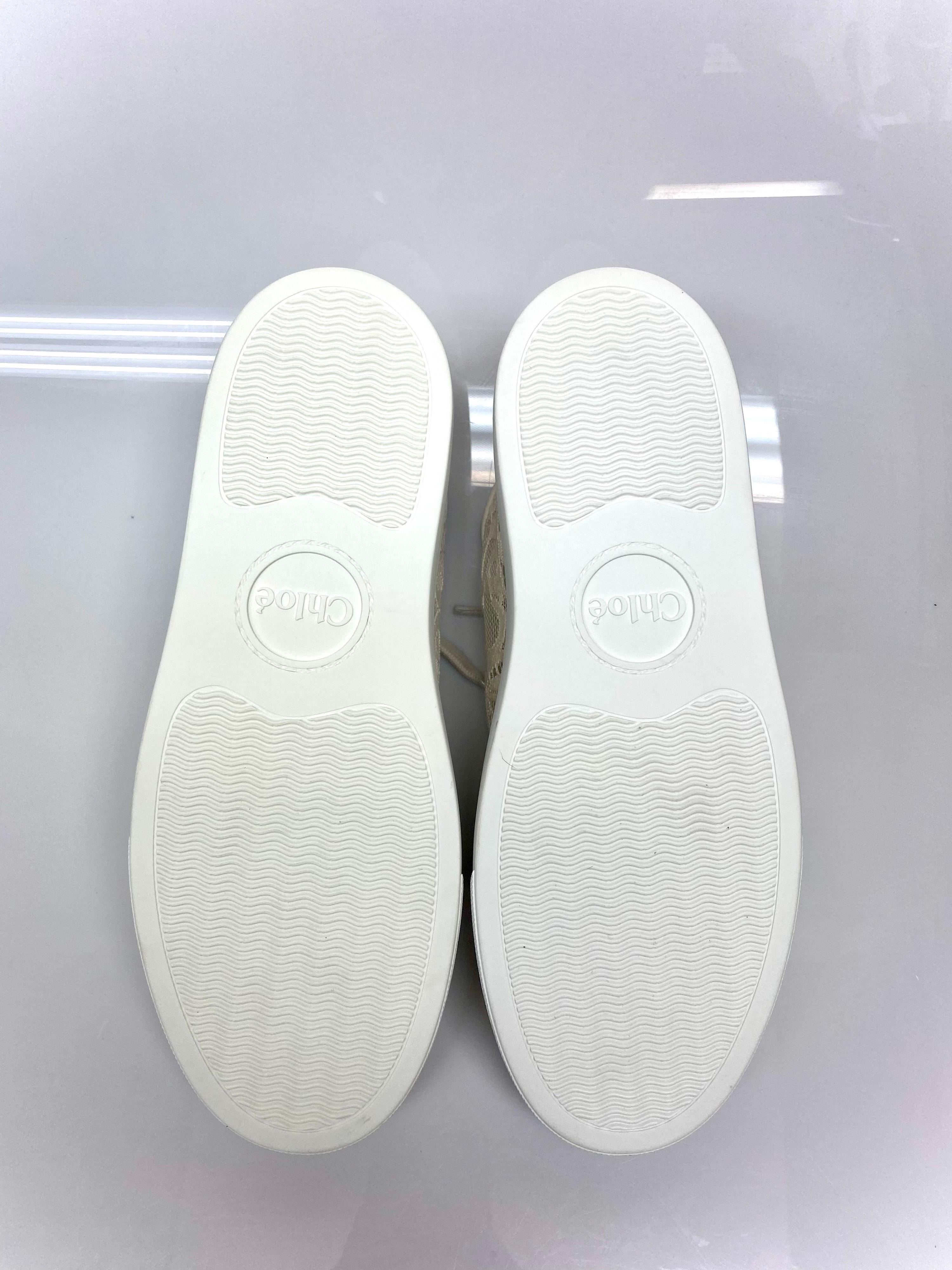 Chloe Lauren Lace Ivory Sneaker Size 39 2