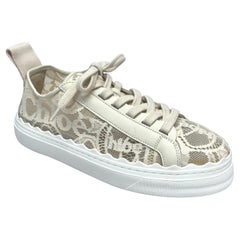 Chloe Lauren Lace Ivory Sneaker Size 39