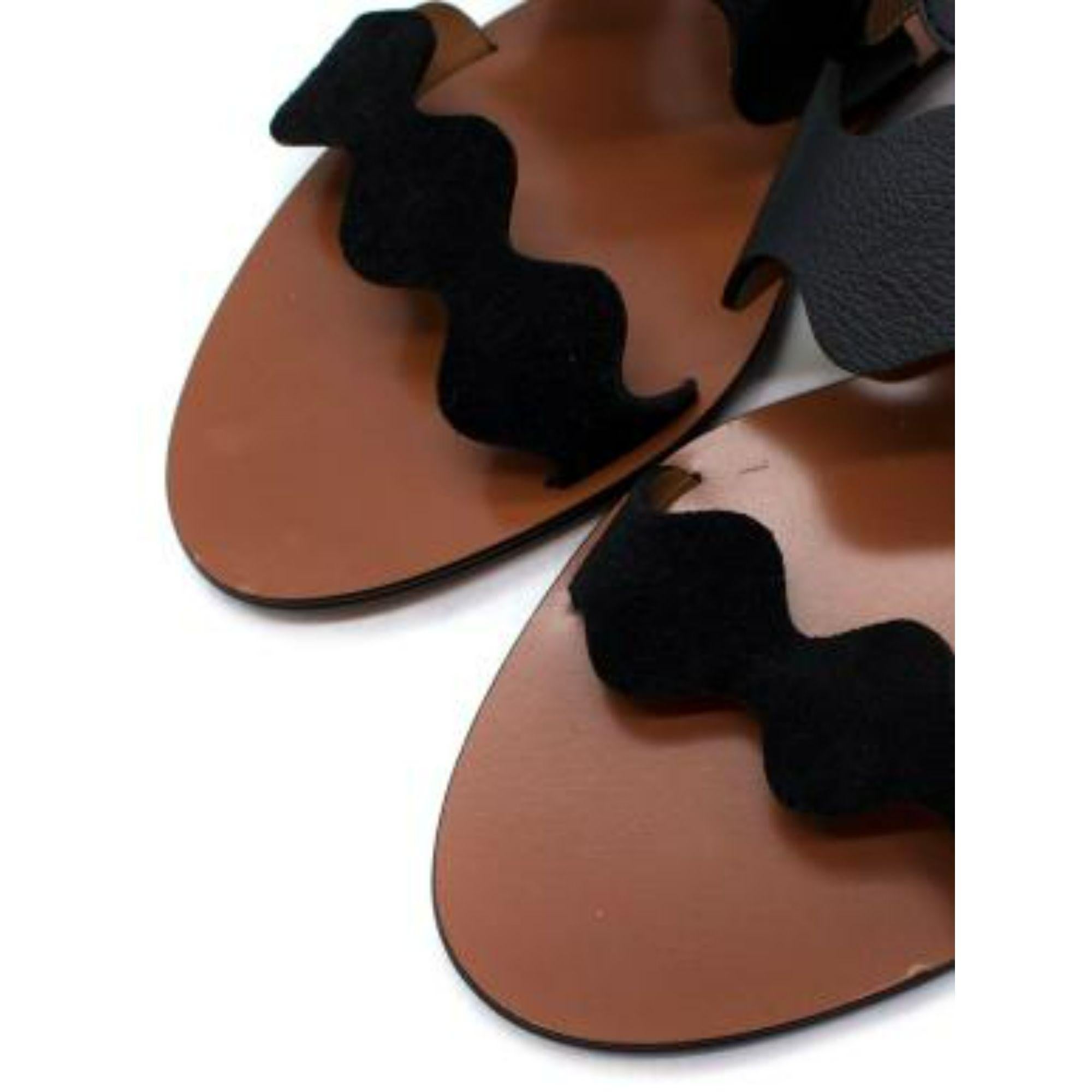 Chloe Lauren Scalloped Flat Sandals For Sale 2